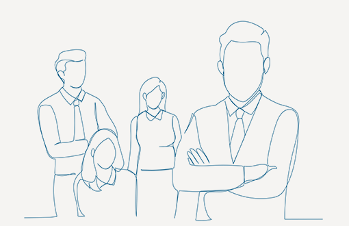 Illustration eines Teams von Mitarbeitenden &ndash; Symbol f&uuml;r Teamcoaching
